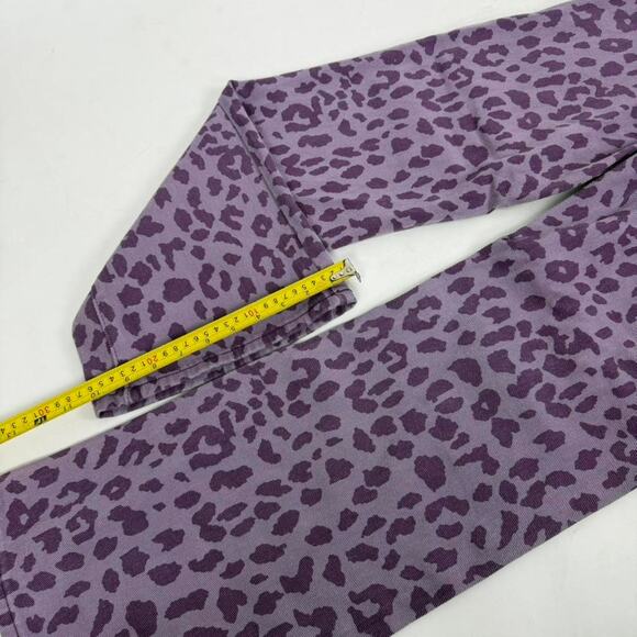 Vintage y2k rare baggy wide leg leopard print purple grunge skater jeans - Picture 4 of 5